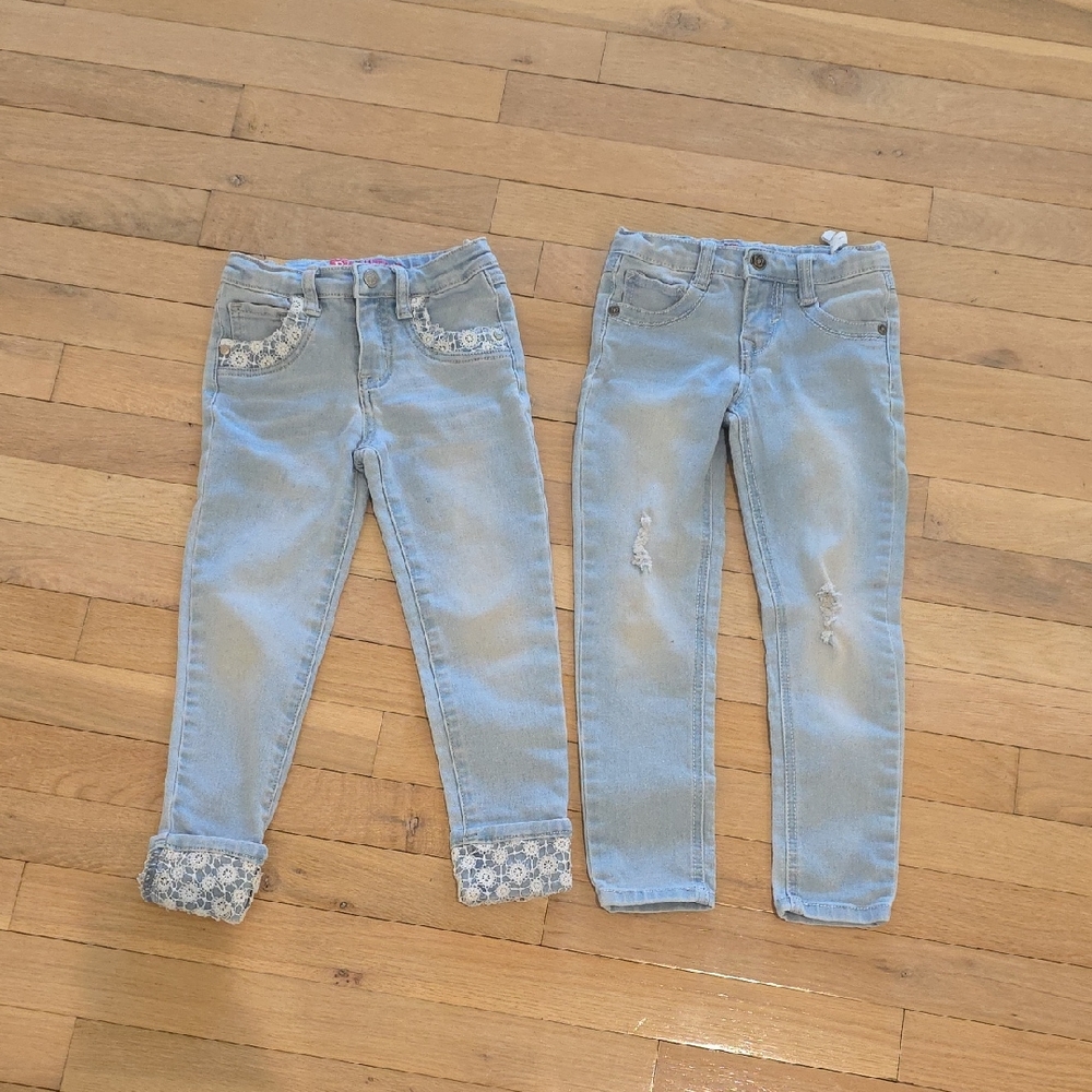 Beautees Light Blue Jeans with Lace Detail